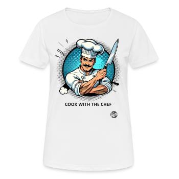 Cuisiner avec le chef-chef - T-shirt respirant Femme - blanc - Devant - AI Model Female 172 dark (172cm)
