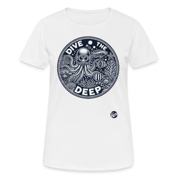 Deep Sea Design "Dive into the Deep" Underwater - Women's Breathable T-Shirt - white - Front - AI Model Female 172 dark (172cm)