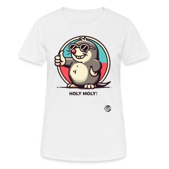 Sacré Moly ! Pouce levé de la taupe aveugle - T-shirt respirant Femme - blanc - Devant - AI Model Female 172 dark (172cm)