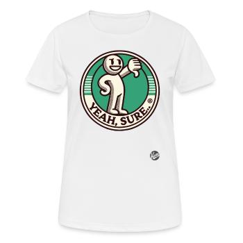 Pouce vers le bas de dessin animé rétro, sarcastique, bien sûr ! - T-shirt respirant Femme - blanc - Devant - AI Model Female 172 dark (172cm)