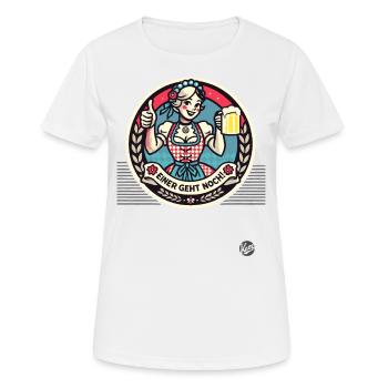 Un de plus, pouce levé Dirndl fille avec de la bière - T-shirt respirant Femme - blanc - Devant - AI Model Female 172 dark (172cm)