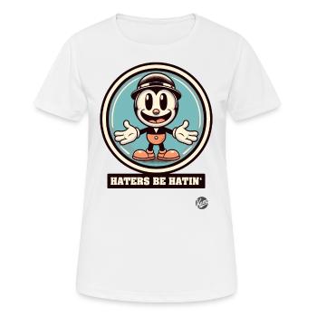 Retro Vintage Cartoon – Haters Be Hatin' - Frauen T-Shirt atmungsaktiv - Weiß - Vorne - AI Model Female 172 dark (172cm)