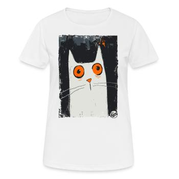 L’art de la surprise – Un chat - T-shirt respirant Femme - blanc - Devant - AI Model Female 172 dark (172cm)