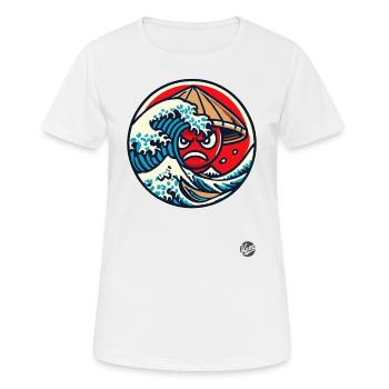 Kanagawa Madness, Japon - T-shirt respirant Femme - blanc - Devant - AI Model Female 172 dark (172cm)