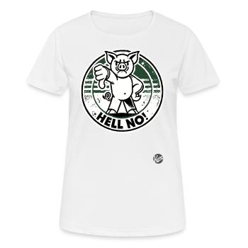 Auf keinen Fall! Daumen runter Schwein - Frauen T-Shirt atmungsaktiv - Weiß - Vorne - AI Model Female 172 dark (172cm)
