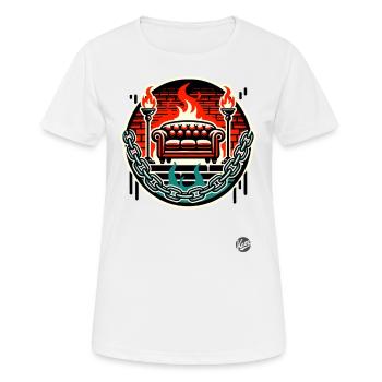 Das Sofa - Frauen T-Shirt atmungsaktiv - Weiß - Vorne - AI Model Female 172 dark (172cm)