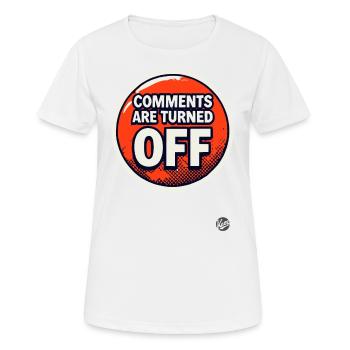 Commentaires fermés sur Bouton rouge - T-shirt respirant Femme - blanc - Devant - AI Model Female 172 dark (172cm)