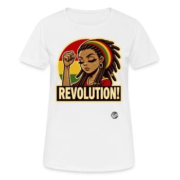 Rasta Girl : Révolution rastafari - T-shirt respirant Femme - blanc - Devant - AI Model Female 172 dark (172cm)