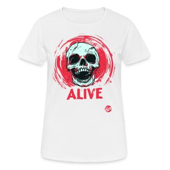 Crâne vivant - T-shirt respirant Femme - blanc - Devant - AI Model Female 172 dark (172cm)