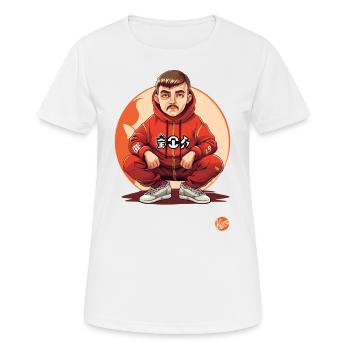 Slav Squat Tracksuit Gopnik Mode Design - Frauen T-Shirt atmungsaktiv - Weiß - Vorne - AI Model Female 172 dark (172cm)