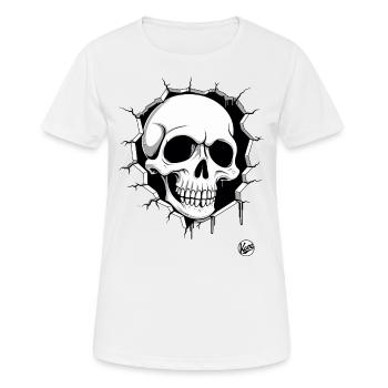 Crâne perçant le mur - T-shirt respirant Femme - blanc - Devant - AI Model Female 172 dark (172cm)
