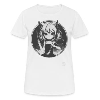 Cat girl so serious - Women's Breathable T-Shirt - white - Front - AI Model Female 172 dark (172cm)