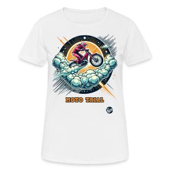 Essai de moto dans le ciel - T-shirt respirant Femme - blanc - Devant - AI Model Female 172 dark (172cm)