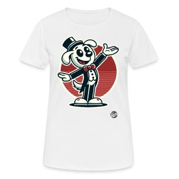 Retro cartoon dog as director and entertainer - Women's Breathable T-Shirt - white - Front - AI Model Female 172 dark (172cm)