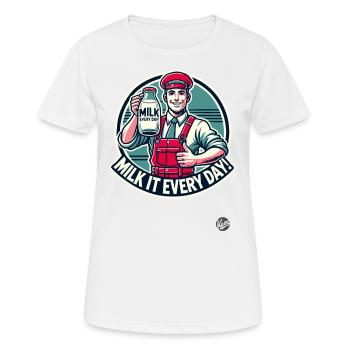 Milkman Thumbs Up – Lait quotidien - T-shirt respirant Femme - blanc - Devant - AI Model Female 172 dark (172cm)