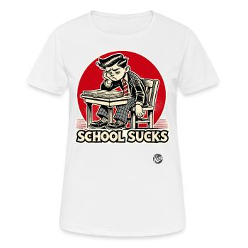 Schuljunge ist gelangweilt - Schule nervt - Frauen T-Shirt atmungsaktiv - Weiß - Vorne - AI Model Female 172 dark (172cm)
