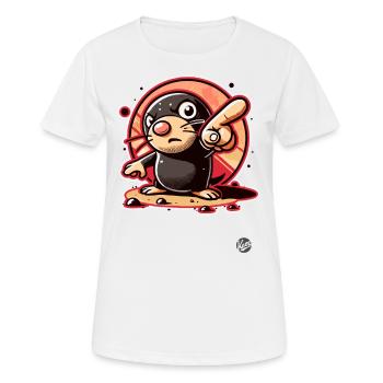 Drôle de taupe pointant avec le doigt - T-shirt respirant Femme - blanc - Devant - AI Model Female 172 dark (172cm)
