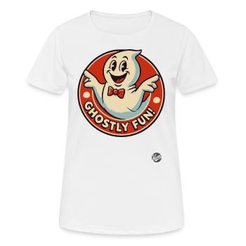Amusez-vous avec ce petit fantôme - T-shirt respirant Femme - blanc - Devant - AI Model Female 172 dark (172cm)