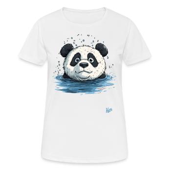 Little panda in the water - Women's Breathable T-Shirt - white - Front - AI Model Female 172 dark (172cm)
