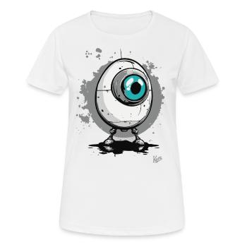 Cyber Cyclops Robo-Egg - Women's Breathable T-Shirt - white - Front - AI Model Female 172 dark (172cm)