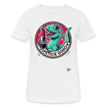 Rouge à lèvres Dino - T-shirt respirant Femme - blanc - Devant - AI Model Female 172 dark (172cm)