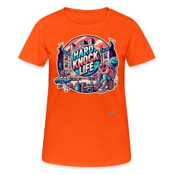 Street Style Urbain Hard Life - T-shirt respirant Femme - orange néon - Devant - AI Model Female 172 dark (172cm)