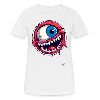 Funny Horror Cyclops Eye - Women's Breathable T-Shirt - white - Front - AI Model Female 172 dark (172cm)