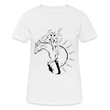 Pferde Reiter Reiterin Pony Sommer Schön Geschenk - Frauen T-Shirt atmungsaktiv - Weiß - Vorne - AI Model Female 172 dark (172cm)