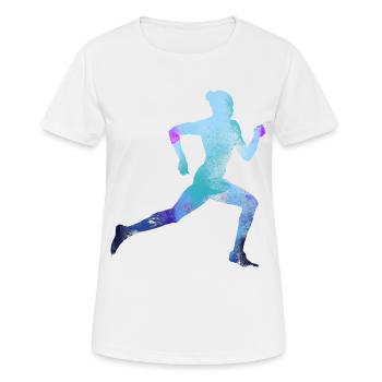 Läuferin Sprinterin - Frauen T-Shirt atmungsaktiv - Weiß - Vorne - AI Model Female 172 dark (172cm)
