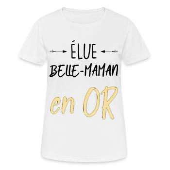 Belle Mère En Or Cadeau Maman - T-shirt respirant Femme - blanc - Devant - AI Model Female 172 dark (172cm)