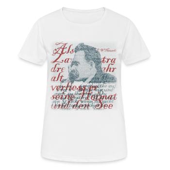 FW Nietzsche Typographie - T-shirt respirant Femme - blanc - Devant - AI Model Female 172 dark (172cm)