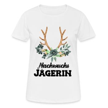 Jäger Mädchen Nachwuchsjägerin Jagd Papa ist Jäger - Frauen T-Shirt atmungsaktiv - Weiß - Vorne - AI Model Female 172 dark (172cm)