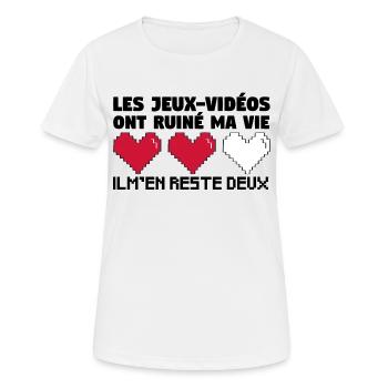 Les Jeux-Vidéos ont ruiné ma vie. - T-shirt respirant Femme - blanc - Devant - AI Model Female 172 dark (172cm)
