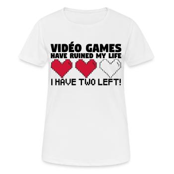 Les Jeux-Vidéos ont ruiné ma vie. - T-shirt respirant Femme - blanc - Devant - AI Model Female 172 dark (172cm)