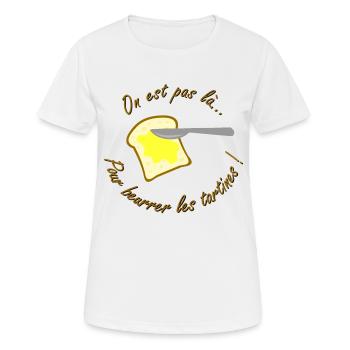beurrer les tartines - T-shirt respirant Femme - blanc - Devant - AI Model Female 172 dark (172cm)
