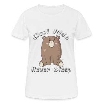 Coole Kids-Never Sleep - Frauen T-Shirt atmungsaktiv - Weiß - Vorne - AI Model Female 172 dark (172cm)