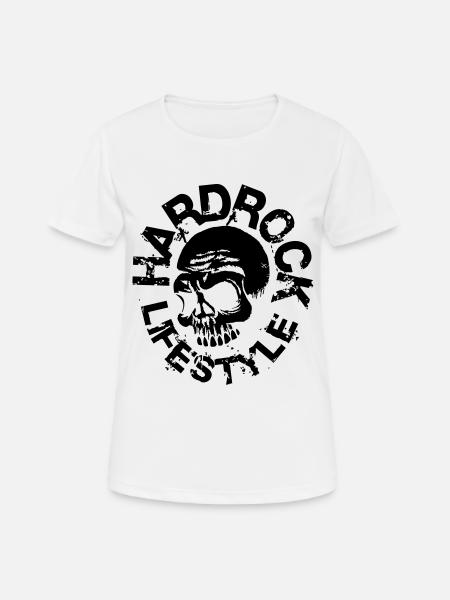 Totenkopf Hardrock lifestyle - Frauen T-Shirt atmungsaktiv - Weiß