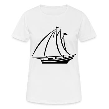 Segelschiff - Frauen T-Shirt atmungsaktiv - Weiß - Vorne - AI Model Female 172 dark (172cm)