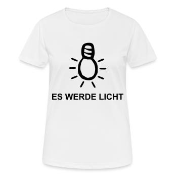 Es werde Licht - Frauen T-Shirt atmungsaktiv - Weiß - Vorne - AI Model Female 172 dark (172cm)