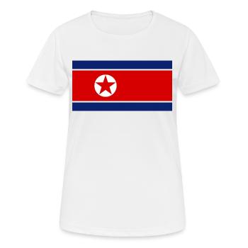 Nationalflagge von Nordkorea - Frauen T-Shirt atmungsaktiv - Weiß - Vorne - AI Model Female 172 dark (172cm)