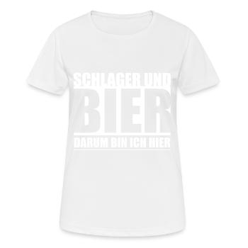 Schlager und Bier - Frauen T-Shirt atmungsaktiv - Weiß - Vorne - AI Model Female 172 dark (172cm)
