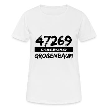 47269 Großenbaum Duisburg - Frauen T-Shirt atmungsaktiv - Weiß - Vorne - AI Model Female 172 dark (172cm)