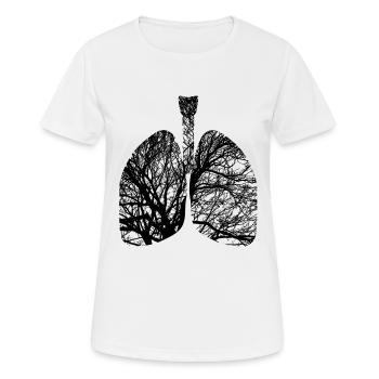 Lunge - Frauen T-Shirt atmungsaktiv - Weiß - Vorne - AI Model Female 172 dark (172cm)