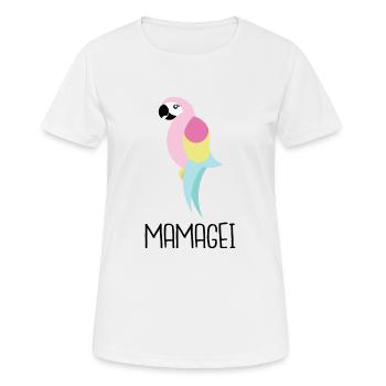Mamagei - Frauen T-Shirt atmungsaktiv - Weiß - Vorne - AI Model Female 172 dark (172cm)
