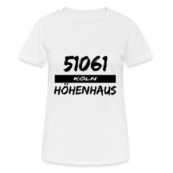 51061 Köln Höhenhaus - Frauen T-Shirt atmungsaktiv - Weiß - Vorne - AI Model Female 172 dark (172cm)