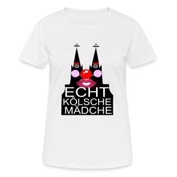 Kölsch Mädche Köln Kölle Dom Karneval Nase Alaaf - Frauen T-Shirt atmungsaktiv - Weiß - Vorne - AI Model Female 172 dark (172cm)