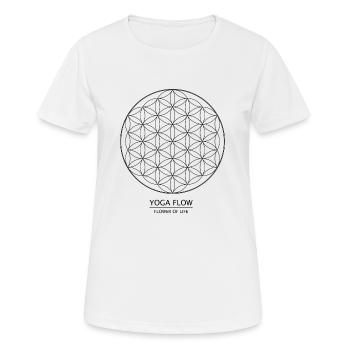 YOGA FLOW FLOWER OF LIFE - Frauen T-Shirt atmungsaktiv - Weiß - Vorne - AI Model Female 172 dark (172cm)