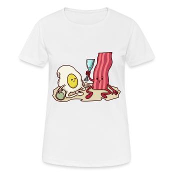 jeu de bacon et œufs dans le bac à sable - T-shirt respirant Femme - blanc - Devant - AI Model Female 172 dark (172cm)