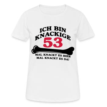 Anniversaire - je suis 53 Crunchy - T-shirt respirant Femme - blanc - Devant - AI Model Female 172 dark (172cm)