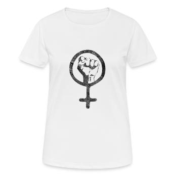 Girl Power filles féminisme Logo Idée cadeau - T-shirt respirant Femme - blanc - Devant - AI Model Female 172 dark (172cm)